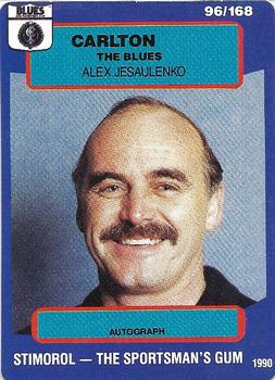 1990 AFL Scanlens Stimorol #96 Alex Jesaulenko Front